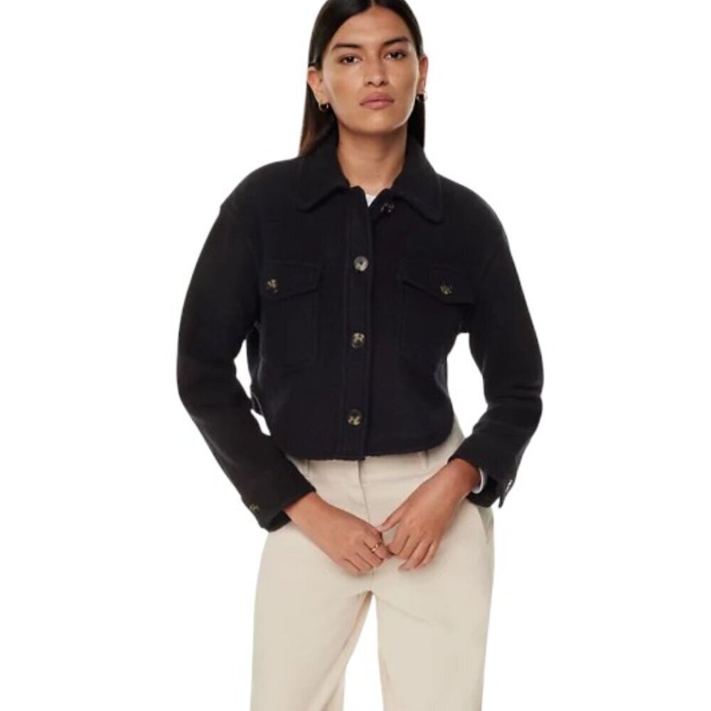 NWOT Aritzia Wilfred Free The Ganna™ Cropped Shirt Jacket